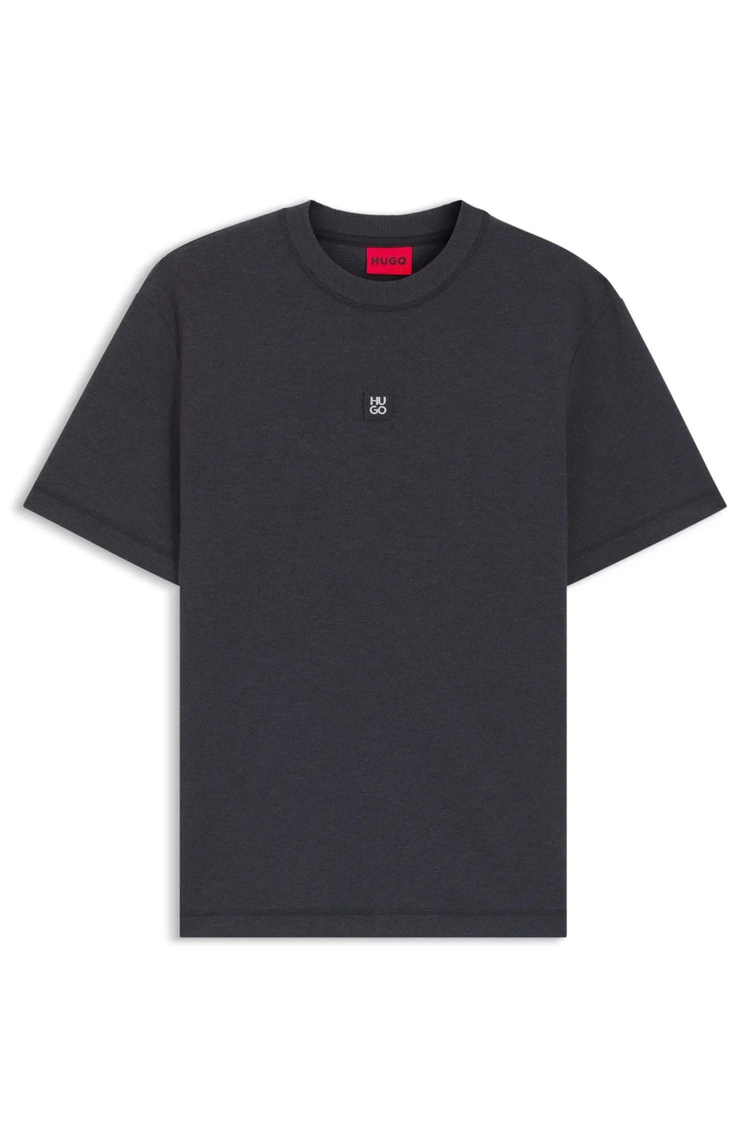 Camiseta Em Mistura De Algodão Com Logo Sobreposto