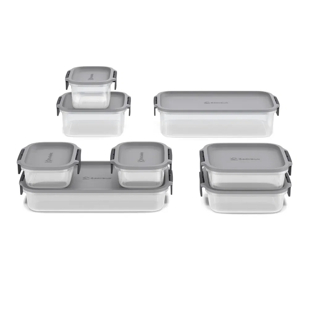 Potes Herméticos de Plástico Electrolux Cinza 8 Unidades Empilháveis Modulares