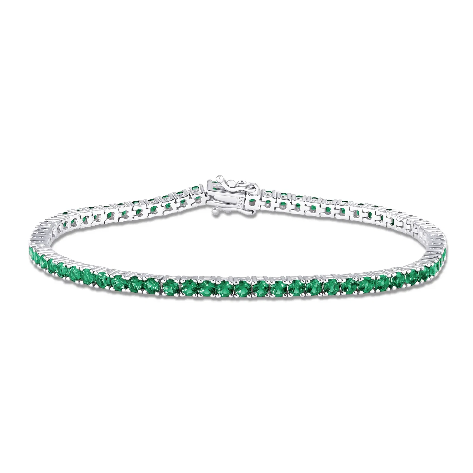 Pulseira Life Special II em Prata 925 e Pedras Verdes — imagem 1