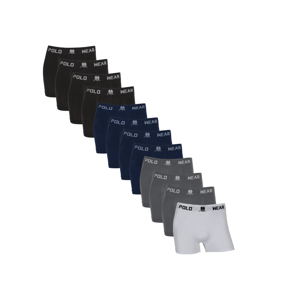 Kit 12 Cuecas Boxer Polo Wear Basic Microfibra Infantil — imagem 1
