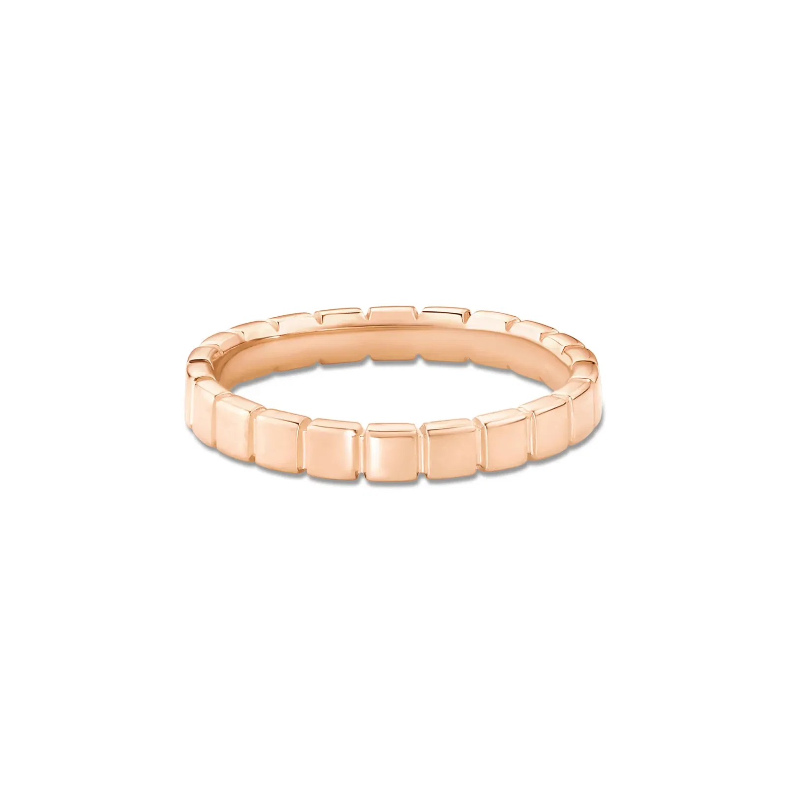 Anel Life Textura em Liga Rosé com Banho de Ouro Rosé 18k