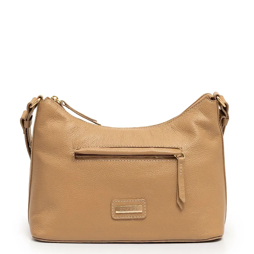 Bolsa Hobo Couro Bege