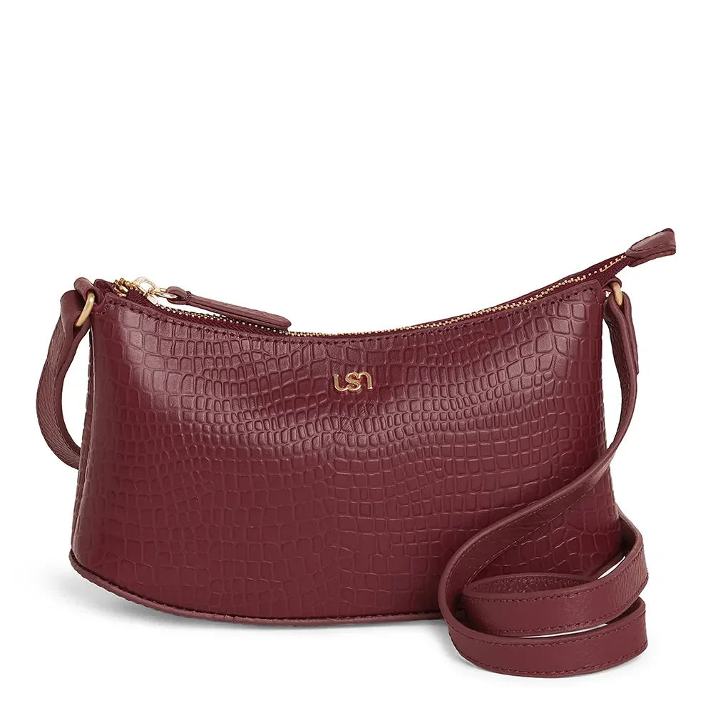 Bolsa Tiracolo Vermelha Em Couro Mini Croco — imagem 1