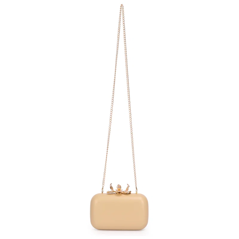 Clutch Media Com Fecho Metal Flor