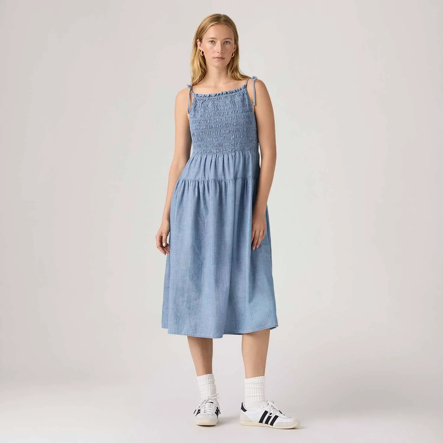 Vestido Levi's® Monaco Sundress Midi Lavagem Clara — imagem 1