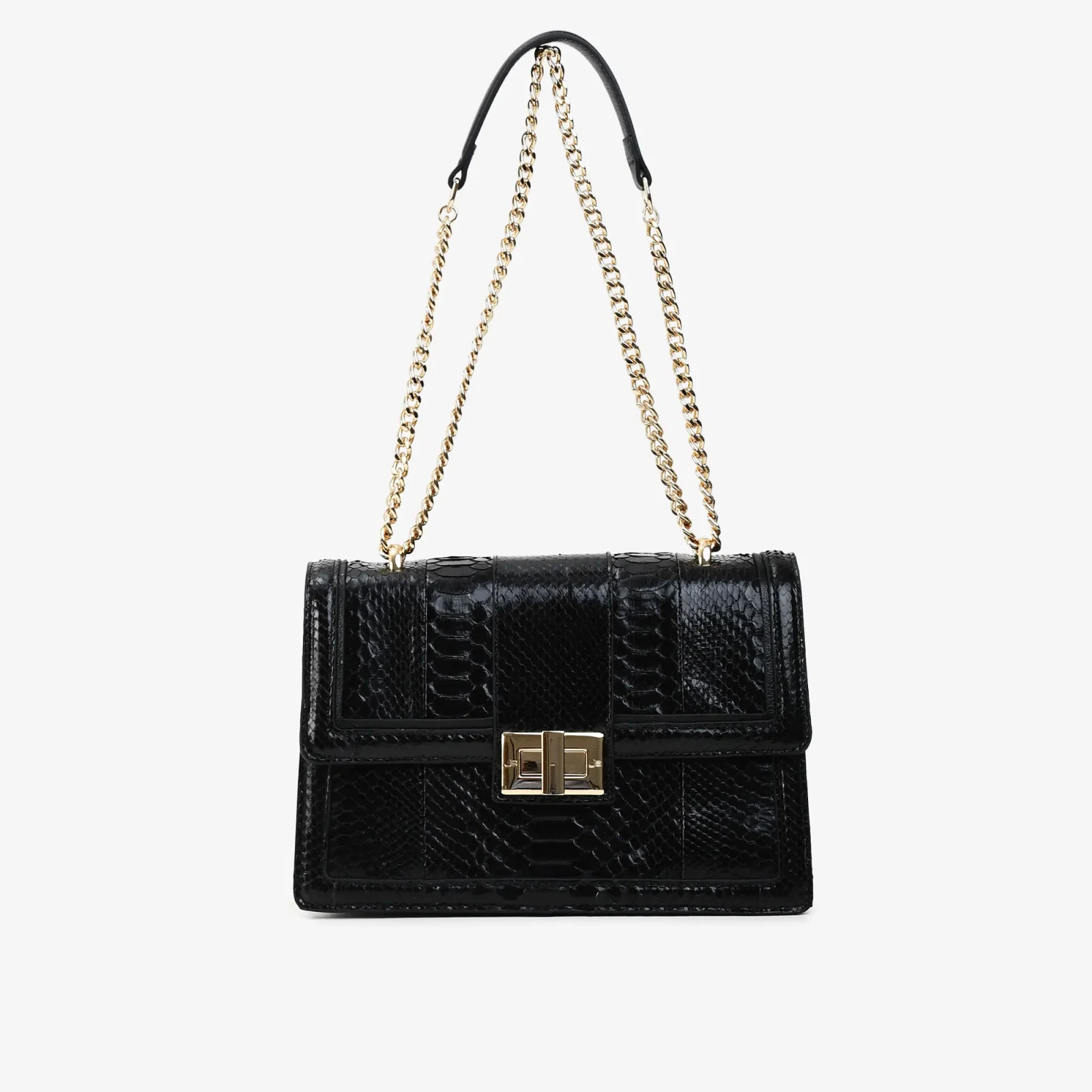 Bolsa De Ombro Preto Cobra Python