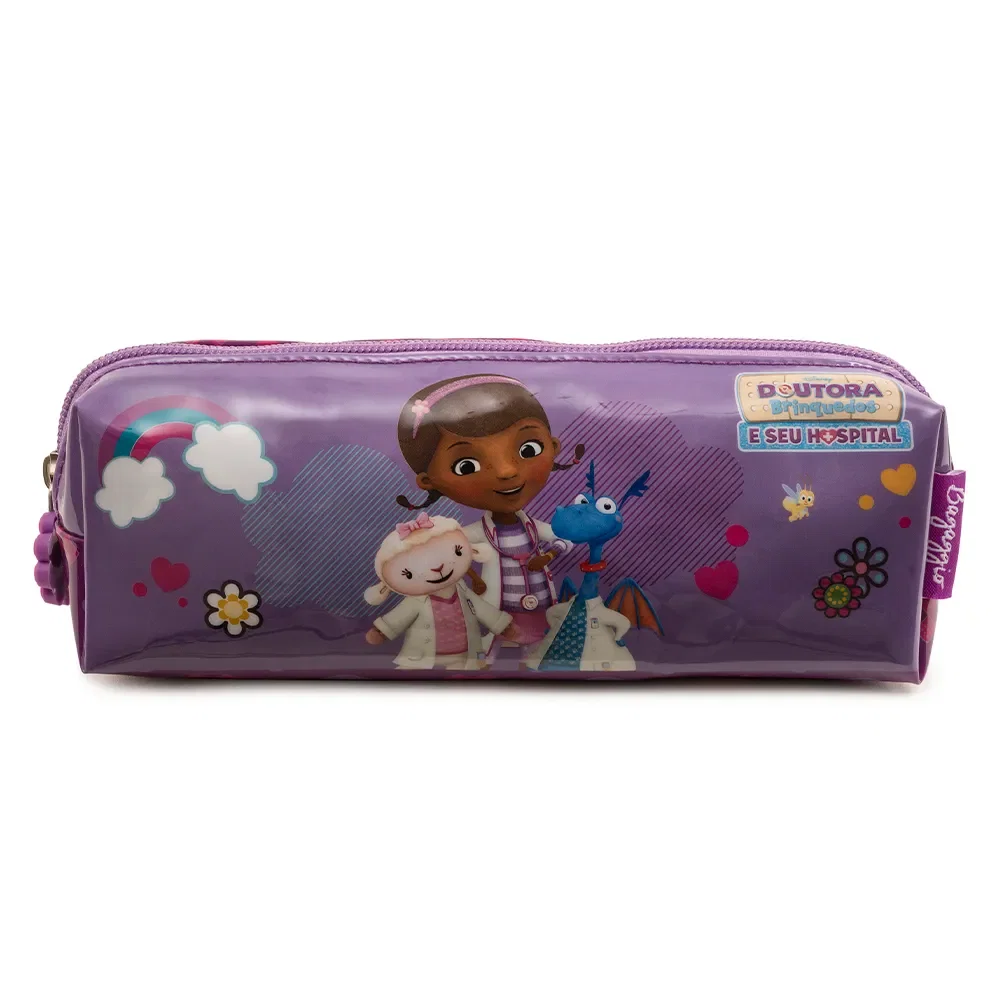 Estojo Escolar Feminino Dra Brinquedos Roxo