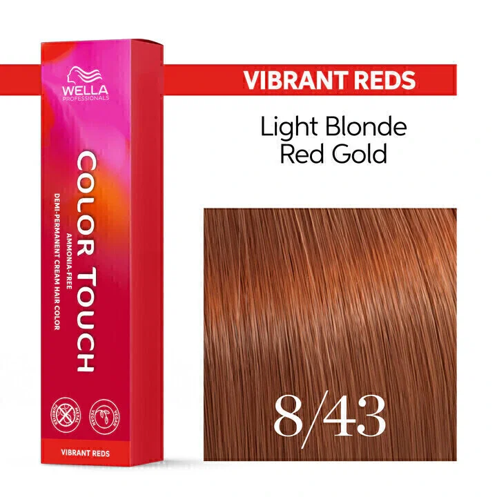 Tonalizante Wella Color Touch 8/43 Louro Claro Cobre Dourado