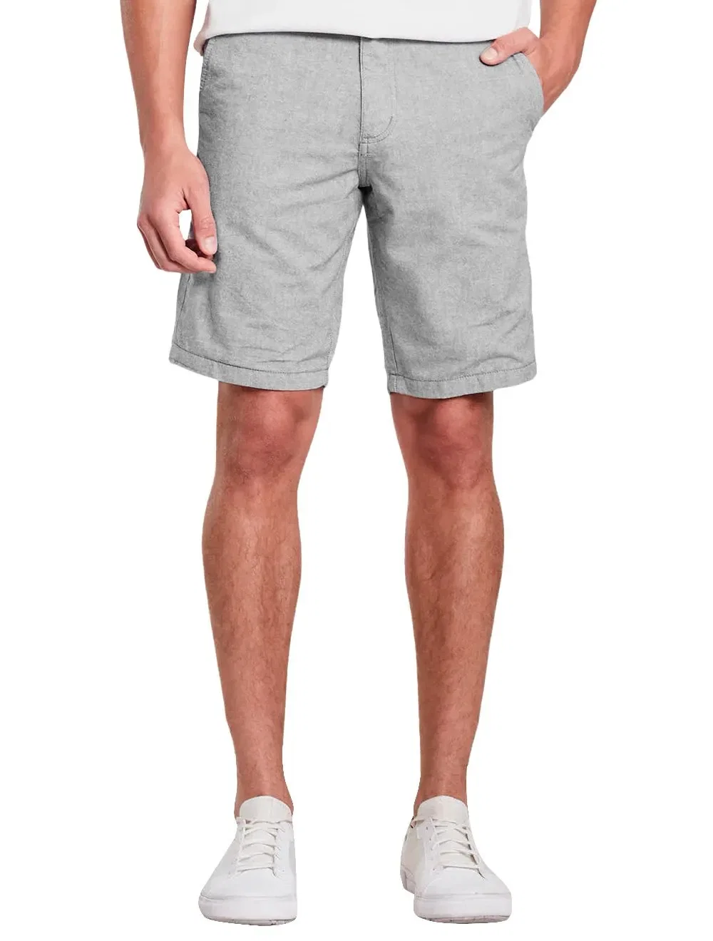 Bermuda Reserva Masculina Viscose Fishbone Cinza Mescla — imagem 1