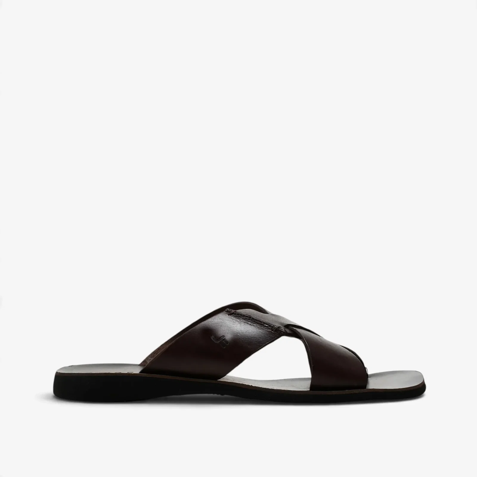 Slide Masculino Marrom Couro — imagem 1