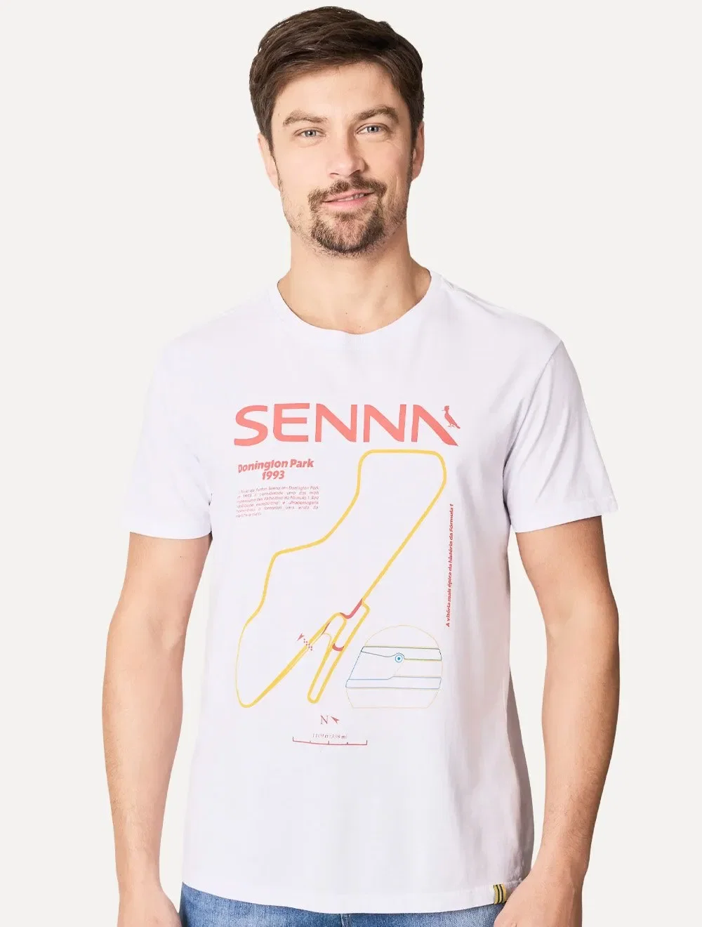 Camiseta Reserva Masculina Racing Legends Senna Branca