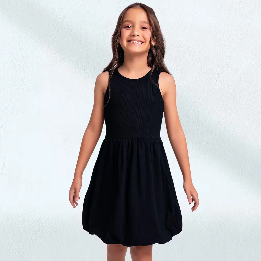 Vestido balonê em ribana 2x1