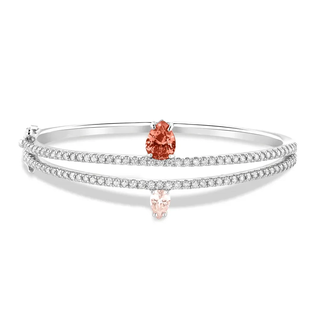 Bracelete Life Sun II em Prata 925 com Pedras Rosadas e Incolores — imagem 1