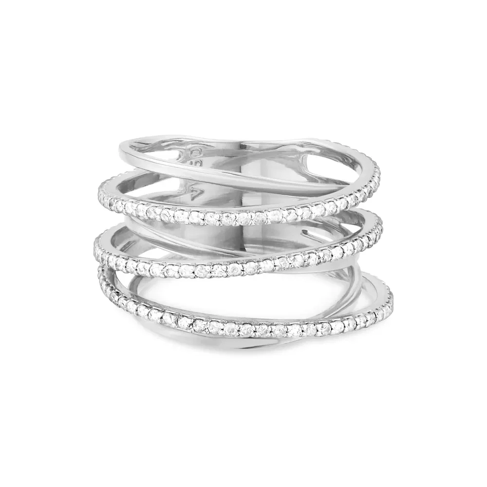 Anel Estelar em Ouro Branco 18k com Diamantes — imagem 1
