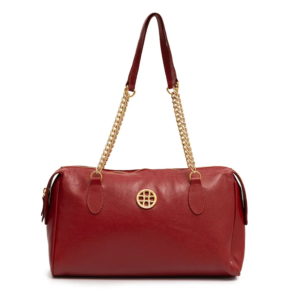 Bolsa Ombro Couro Corrente Vermelho — imagem 1
