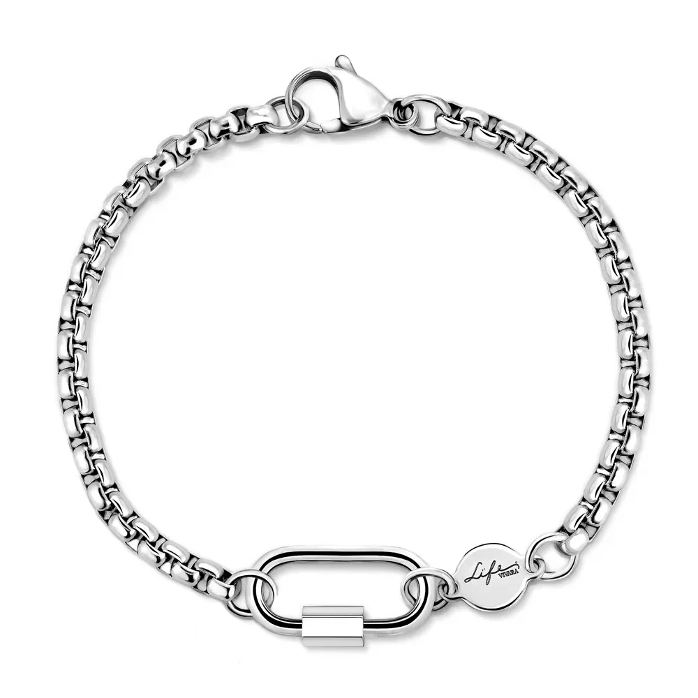 Pulseira Life com Corrente Mosquetão em Aço — imagem 1