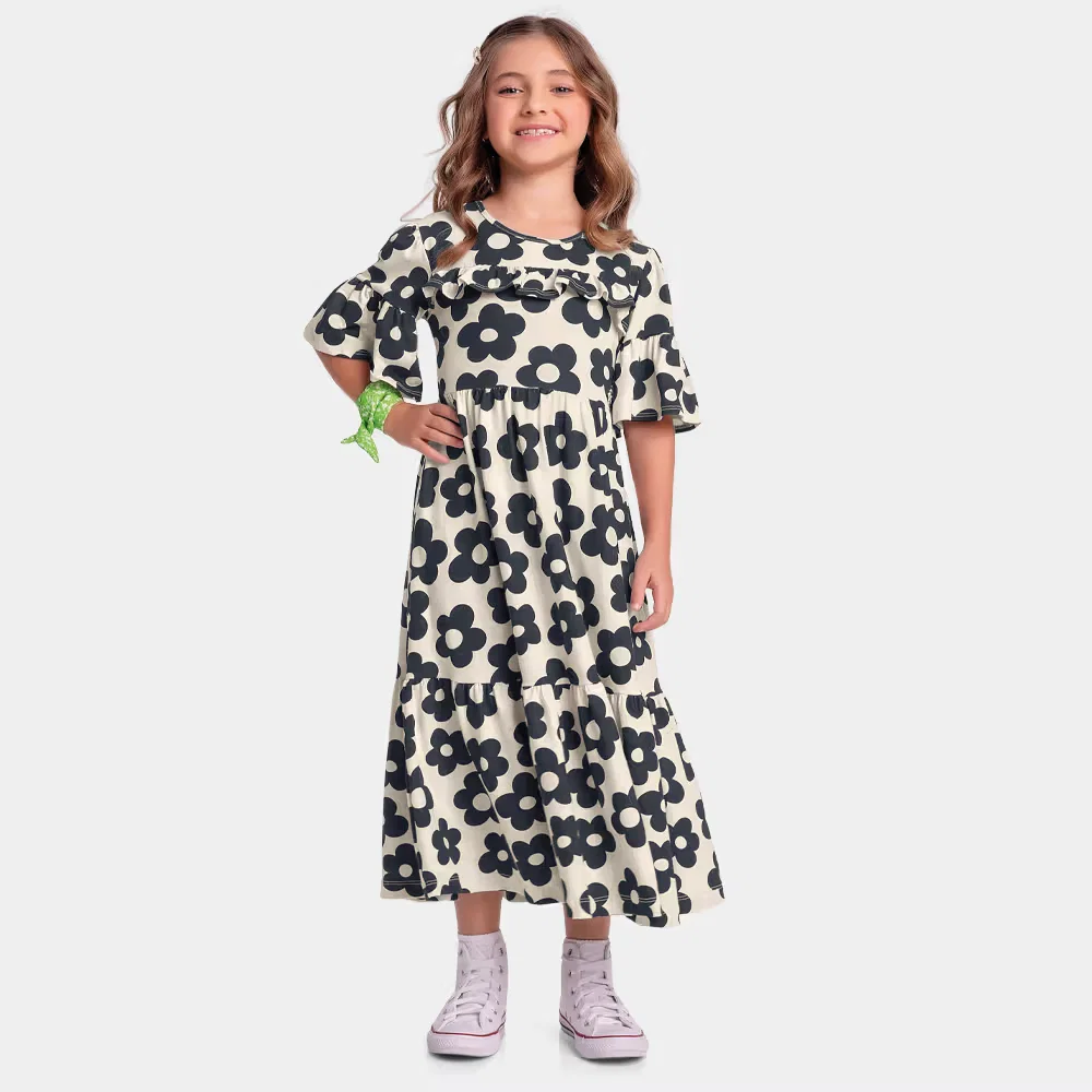 Vestido midi floral em cotton leve — imagem 1