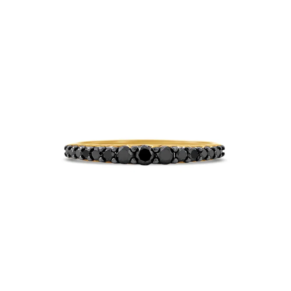 Anel Arpege em Ouro Amarelo 18k com Diamantes Negros