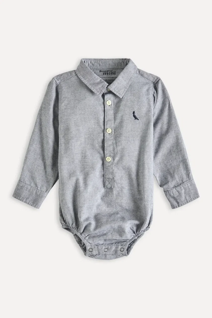 Camisa Macaquinho Bb Ml Oxford