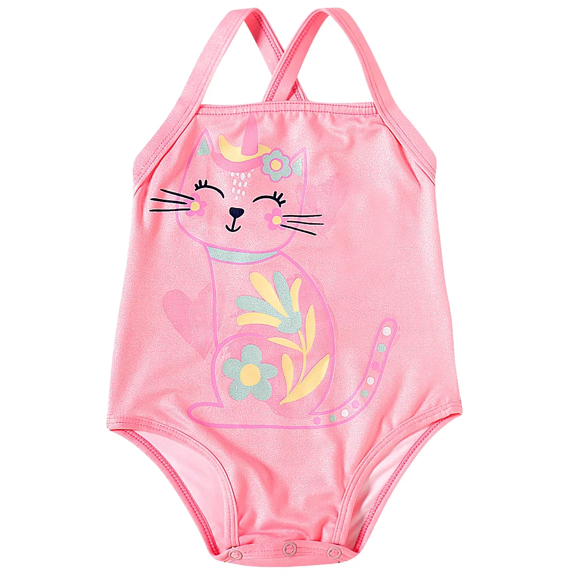 Maiô Praia Toddler Unicat Malha Gloss Com Glitter Proteção Uv 50+ Tip Top