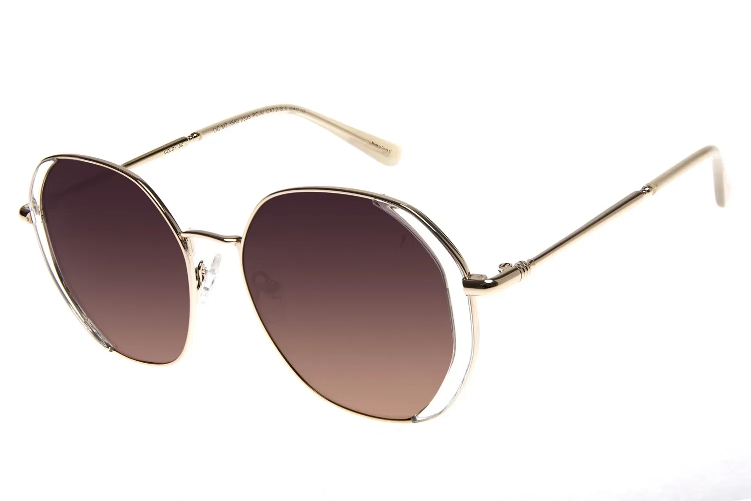 Óculos de Sol Feminino Gold Butterfly Bege — imagem 1