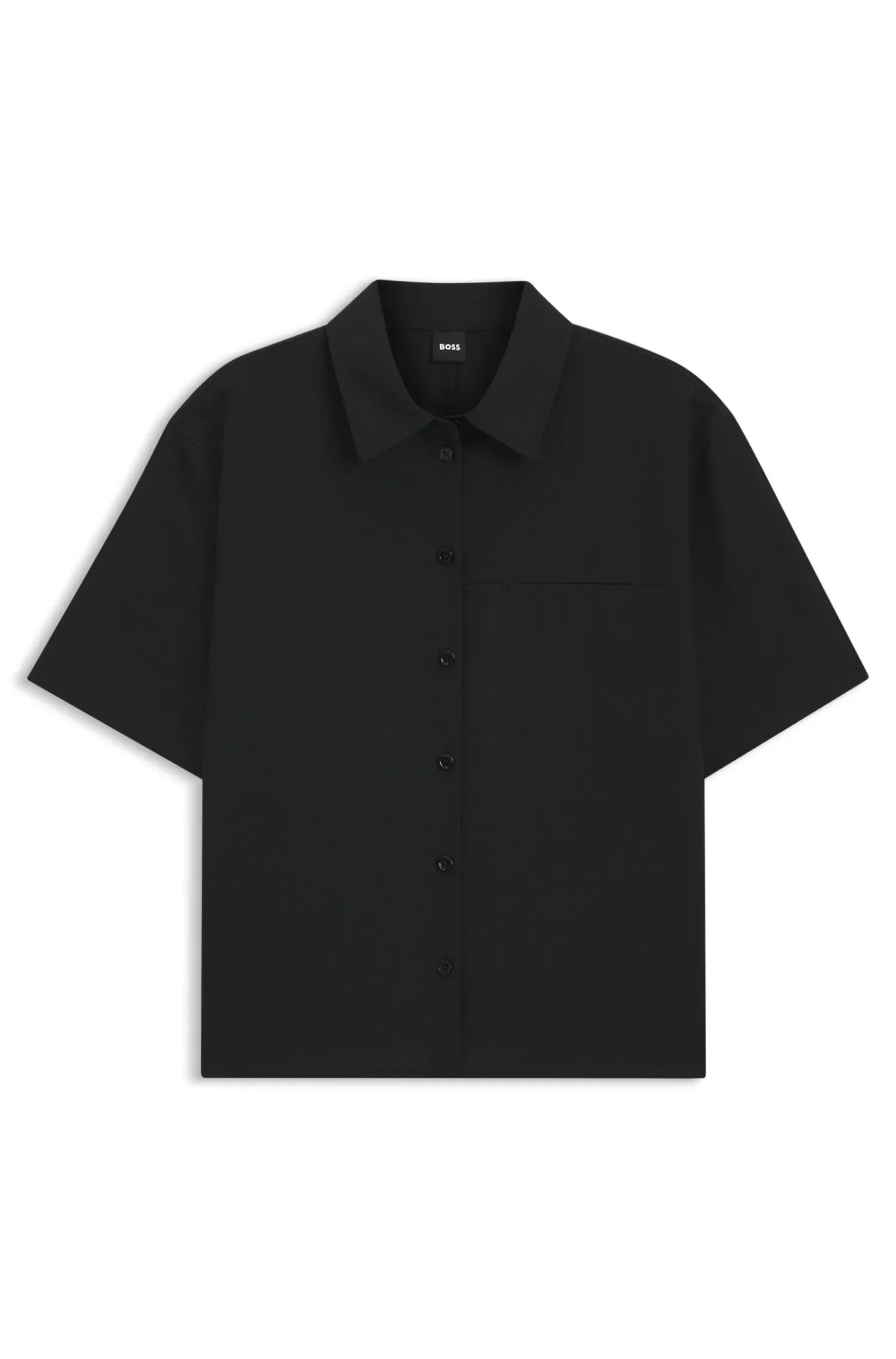 Blusa De Manga Curta De Ajuste Regular Em Lã Virgem — imagem 1