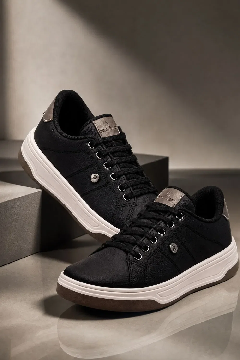 Tênis Casual Design Elegante Versátil Polo Wear Preto