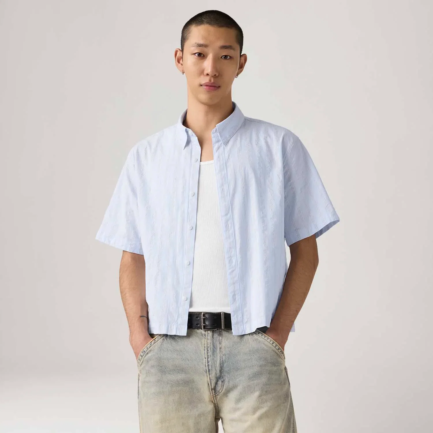 Camisa Levi's® Lama Boxy Azul Clara Manga Curta — imagem 1