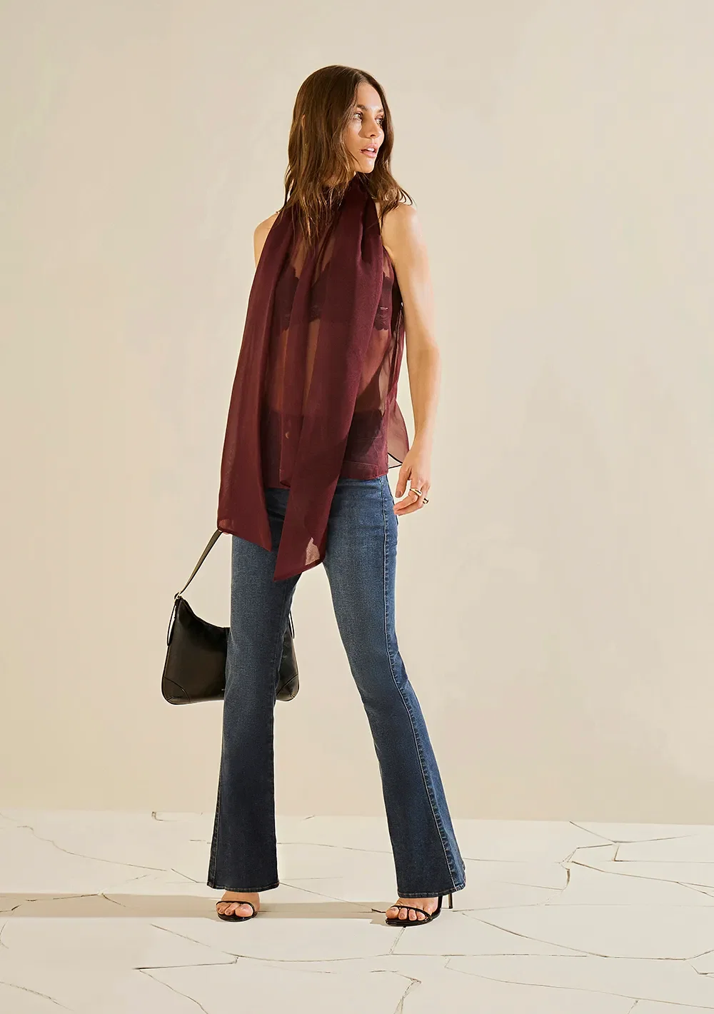 Calça Morena Rosa Boot Cut Alta Azul