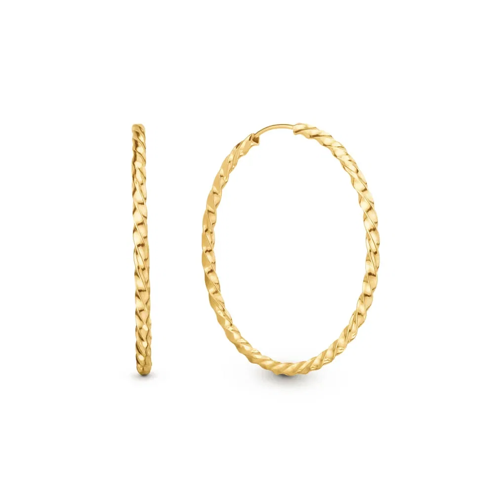 Argola Torcida em Ouro Amarelo 18k, 30mm — imagem 1
