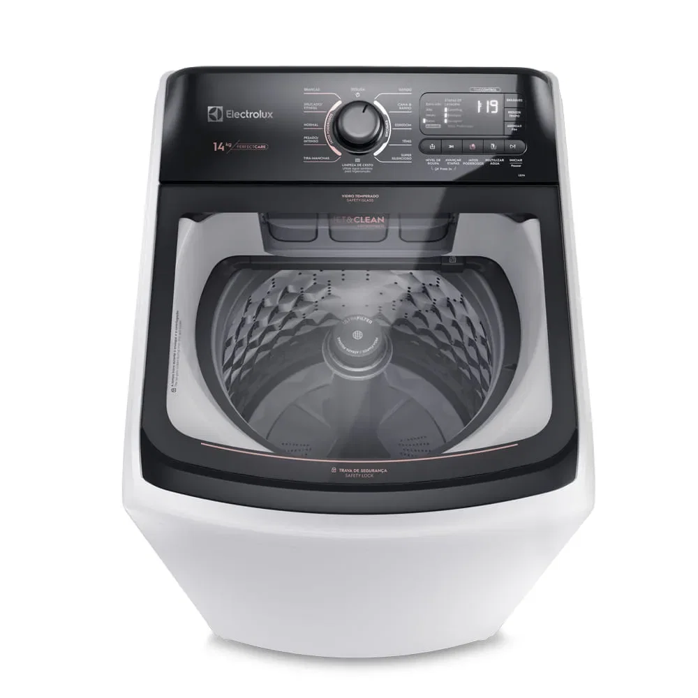 Máquina de Lavar Electrolux 14kg Branca Perfect Care com Cesto Inox e Jatos Poderosos (LEJ14) — imagem 1