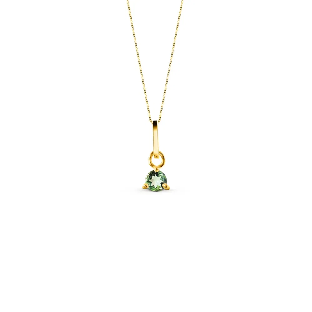 Pingente Colors em Ouro Amarelo 18k com Turmalina Verde, 9mm — imagem 1