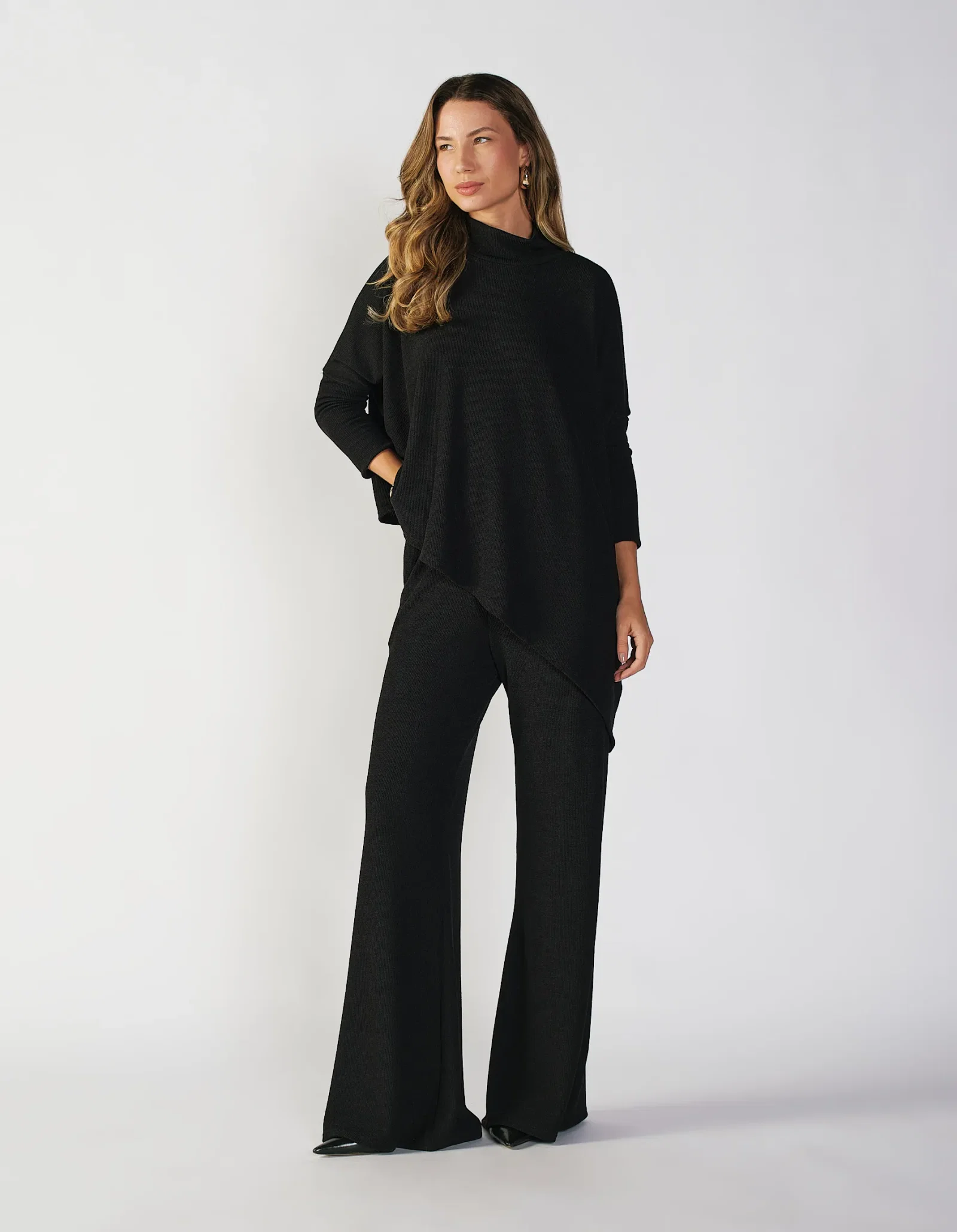 Calça Tricot Pantalona - Preto
