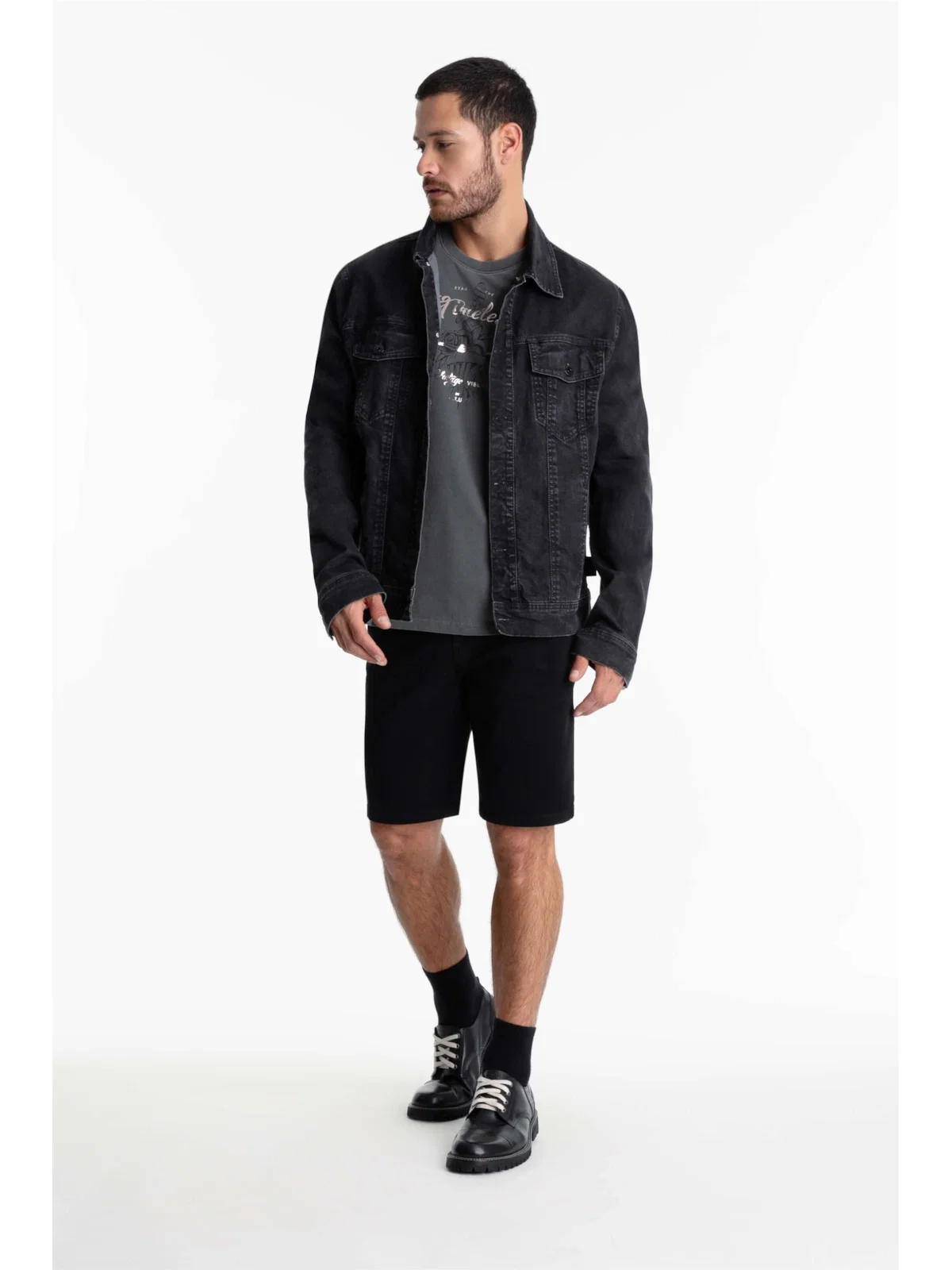 Bermuda Jogging Color Rock Preto