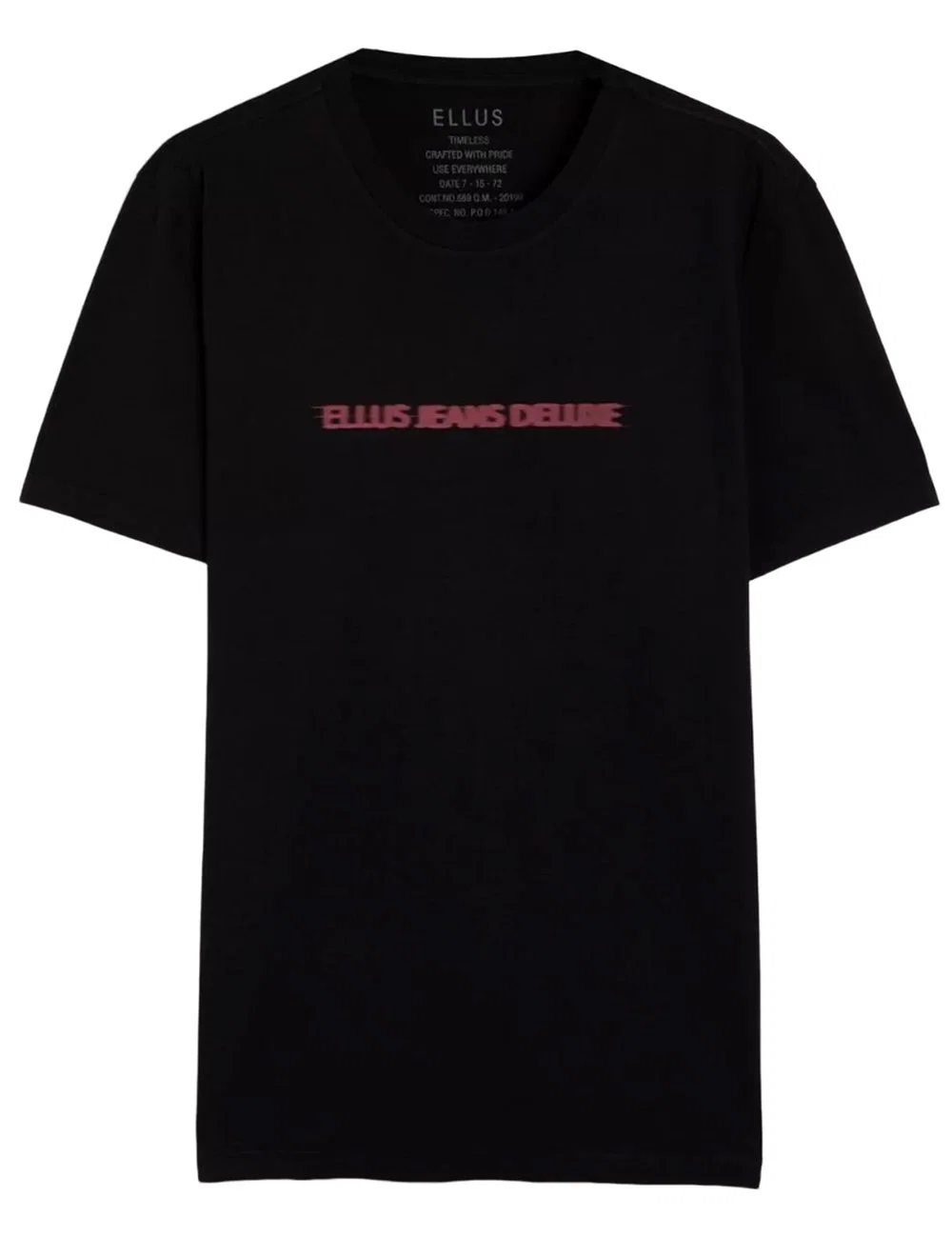 Camiseta Ellus Masculina Cotton Fine Deluxe Classic Blurry Preta