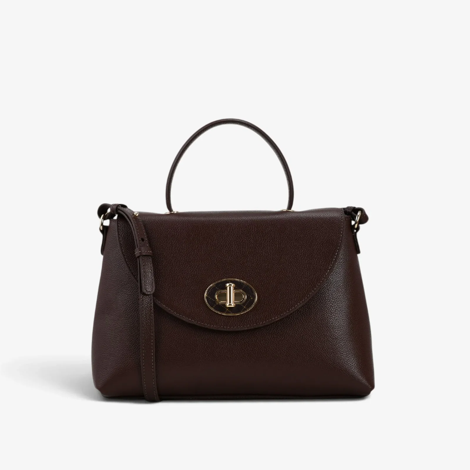 Bolsa Satchel Marrom Café Couro