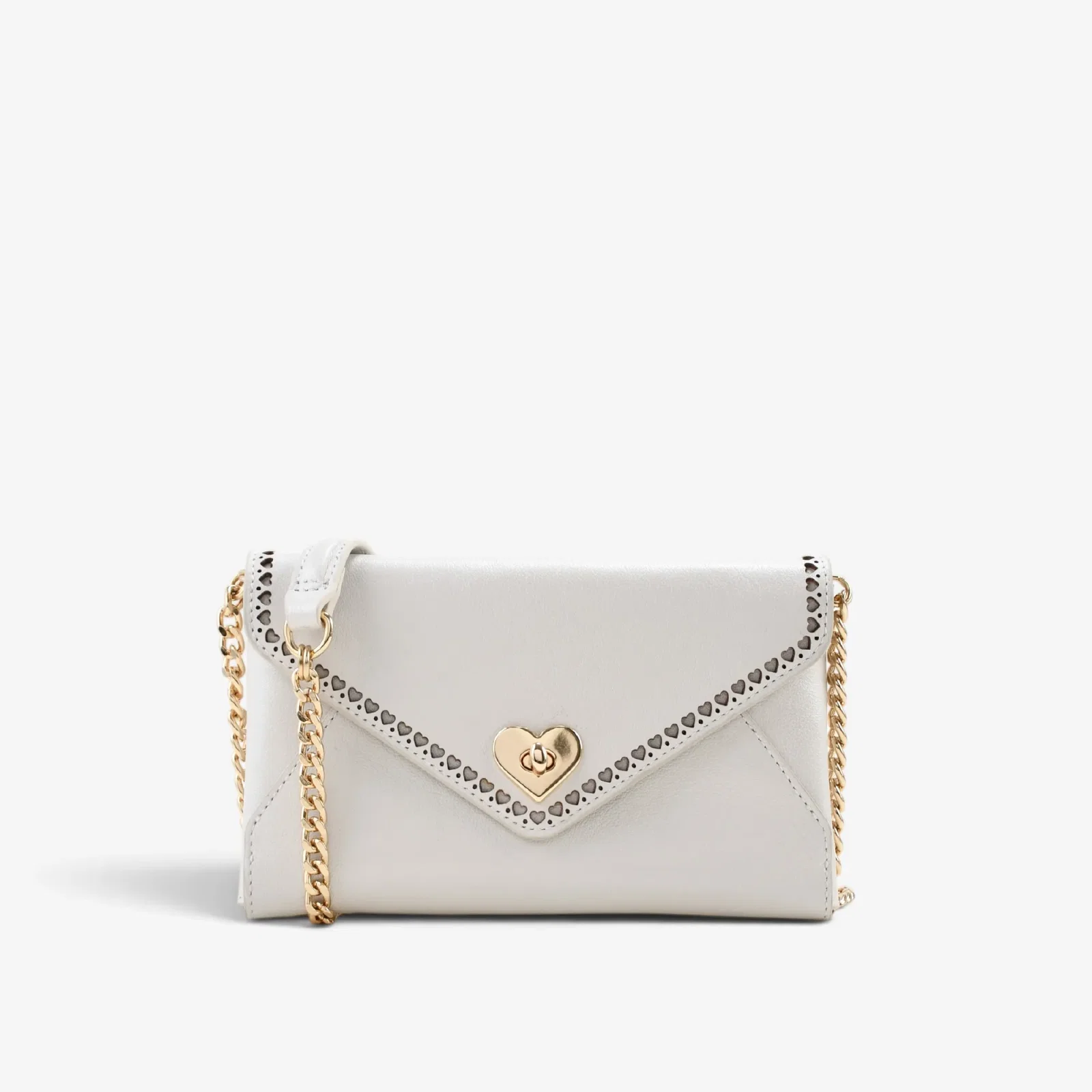 Bolsa Transversal Branco Say Yes Couro Acetinado — imagem 1