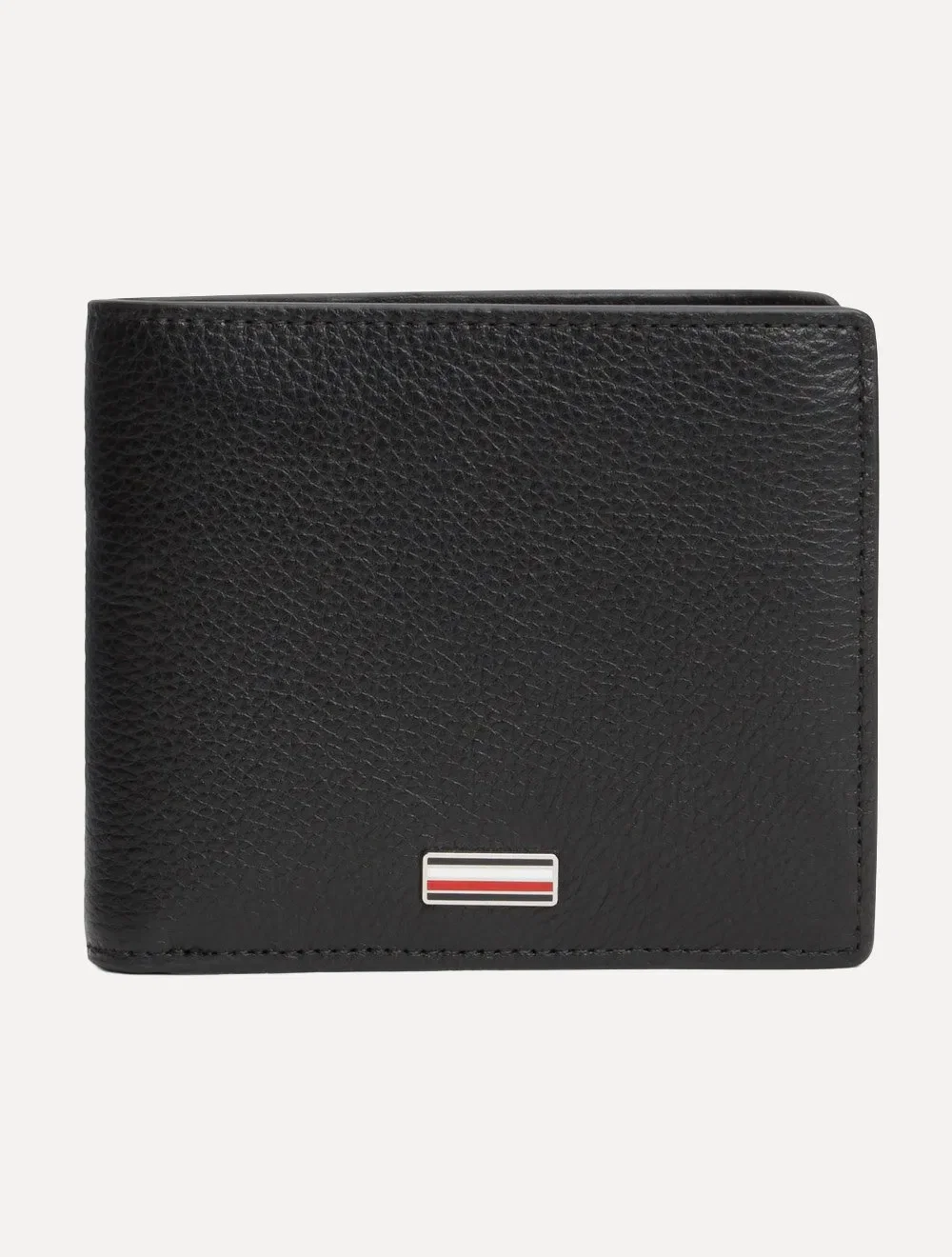 Carteira Tommy Hilfiger Masculina Porta Cartão Couro Logo Central Mini CC Wallet Preta