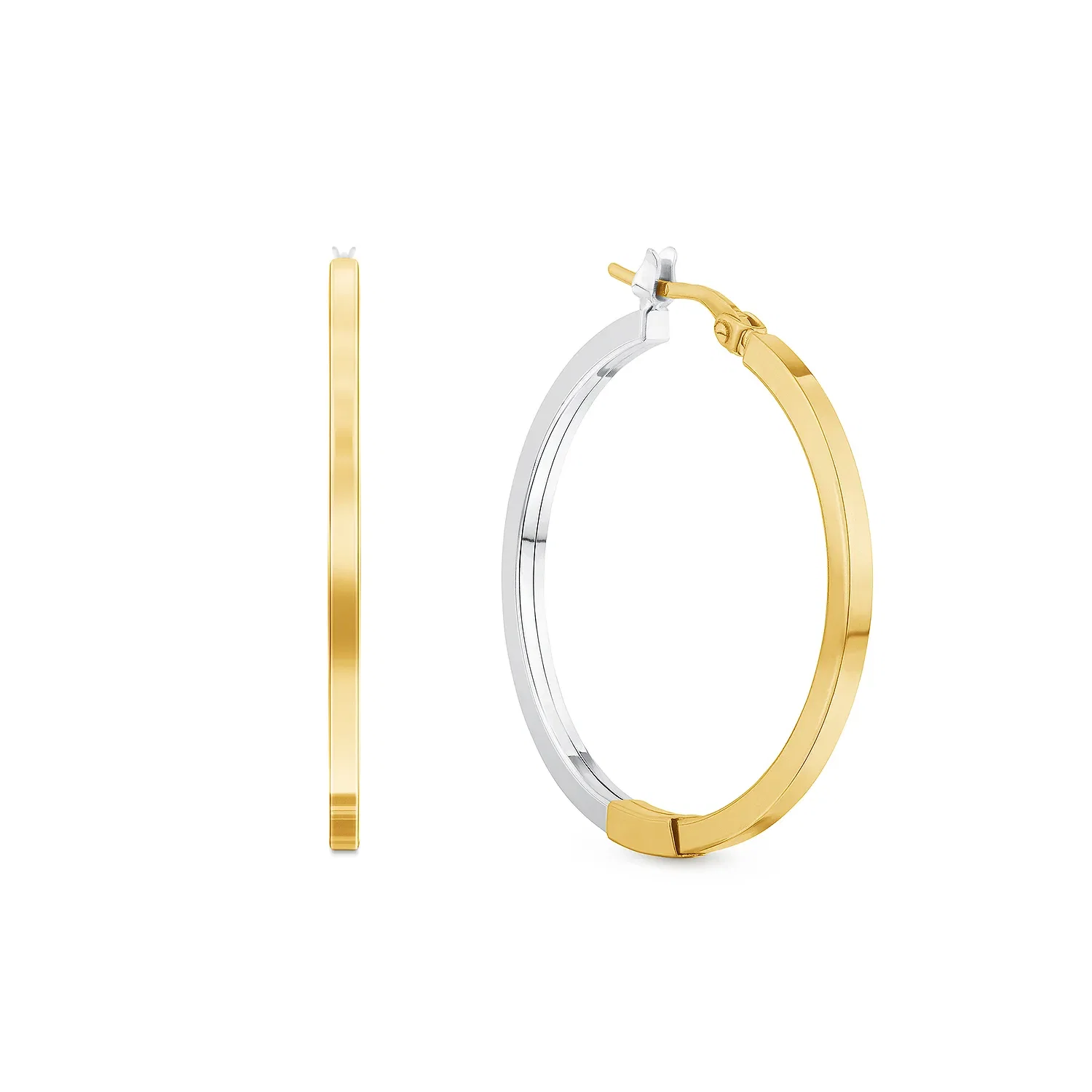 Argola em Ouro Amarelo e Ouro Branco 18k, 33mm — imagem 1