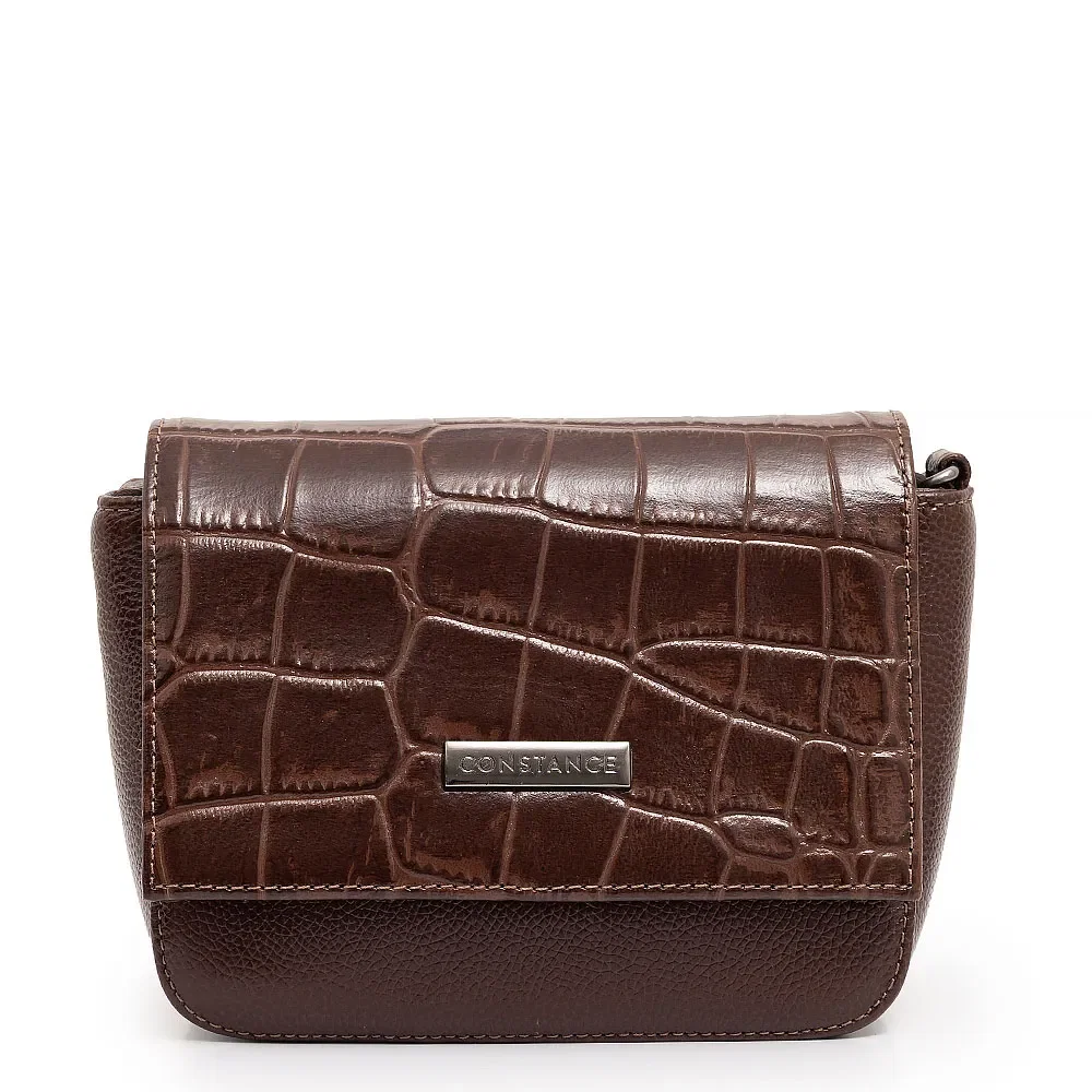 Bolsa Tiracolo Couro Texturizado Café