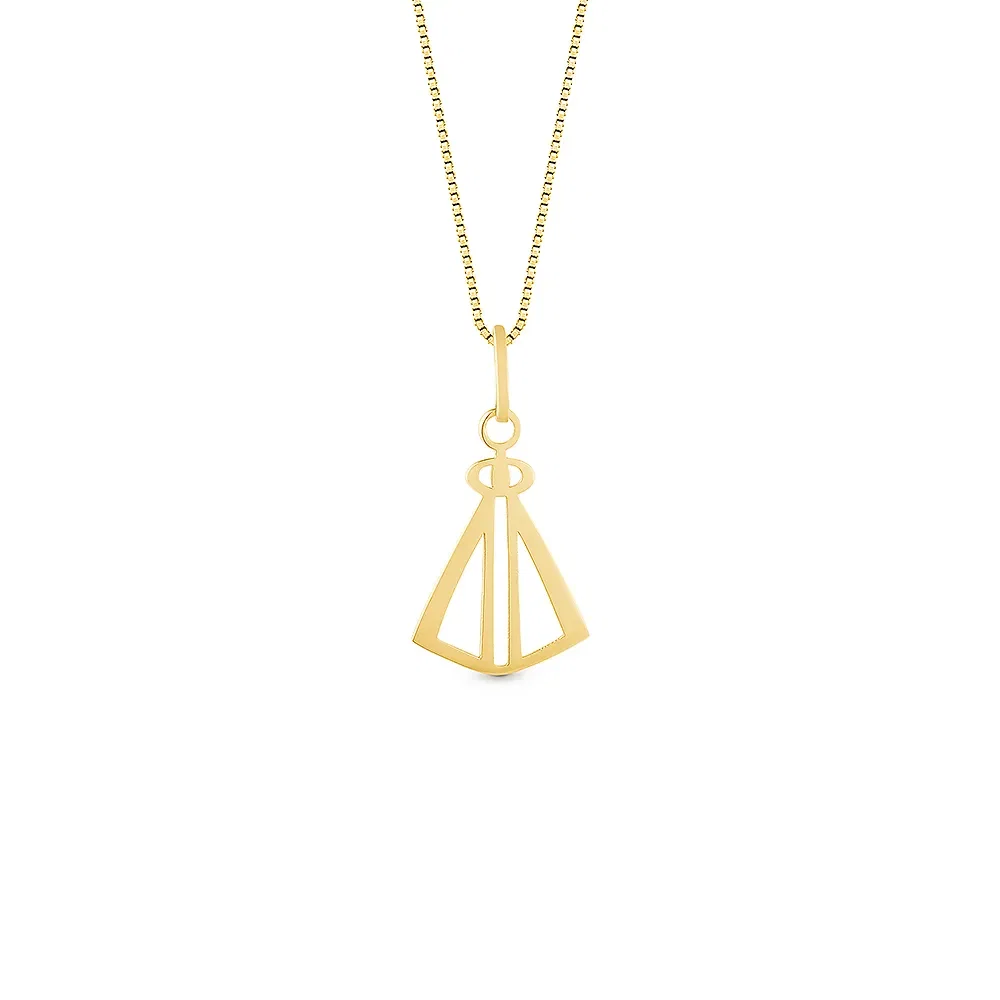 Pingente Medalha N.Sra. Aparecida em Ouro Amarelo 18k, 16mm — imagem 1