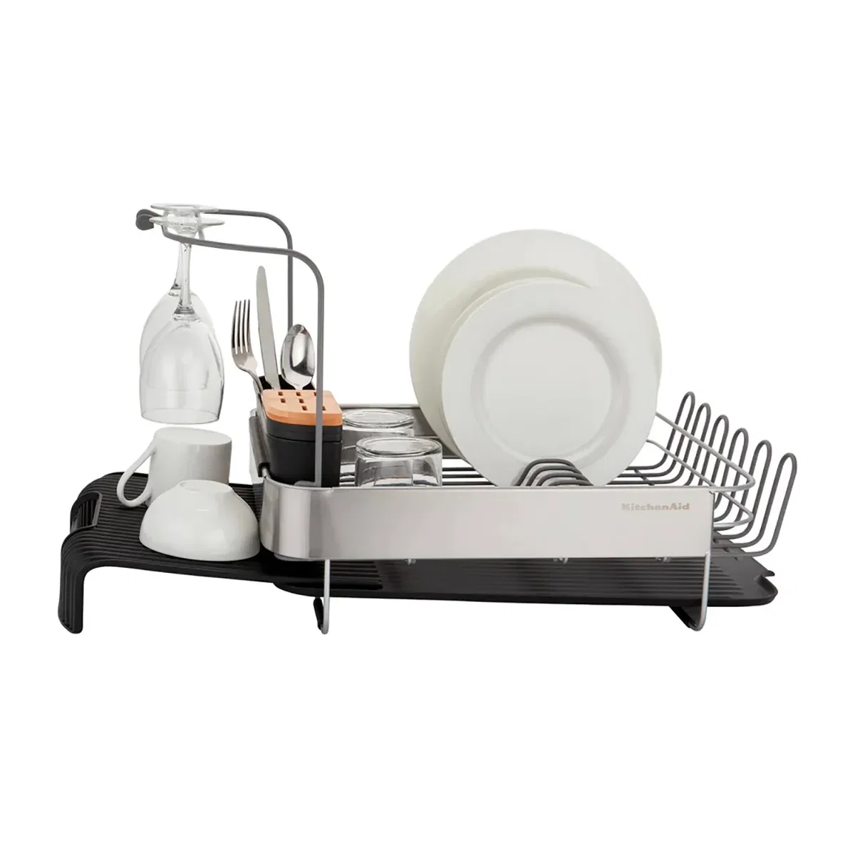 Escorredor de Pratos Expansível em Aço Inox Cinza 45x61cm Kitchenaid
