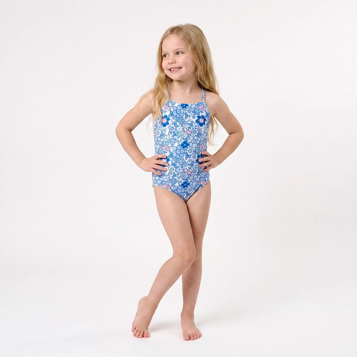 Maiô Praia Kids Floral Mirtilo Elastano Proteção Uv 50+ Tip Top