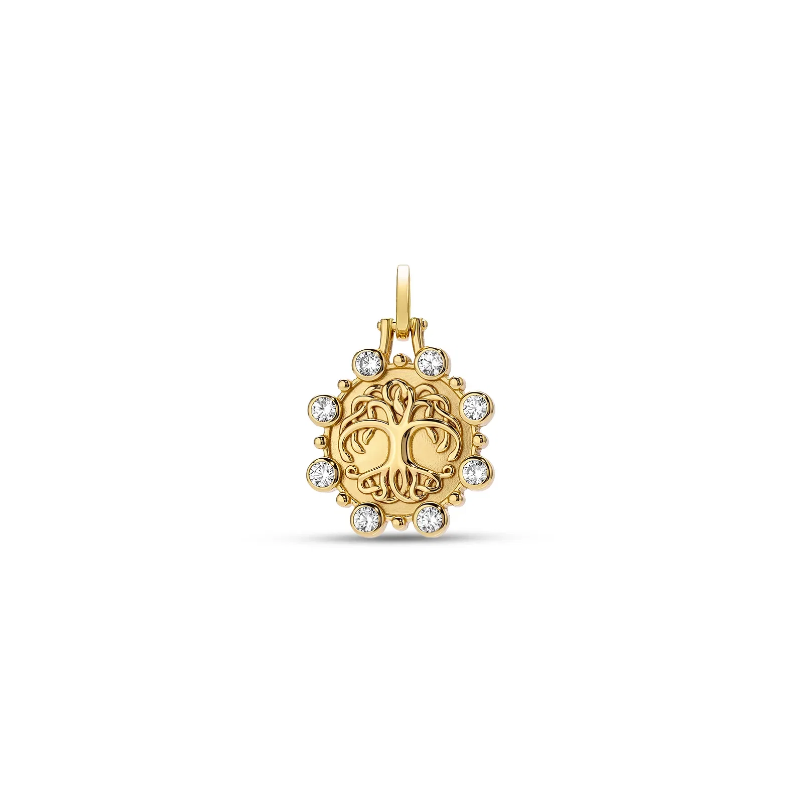 Pingente Life Intenção Arvore da Vida em Prata 925 com Banho de Ouro Amarelo 18k e Zircônia Incolor — imagem 1