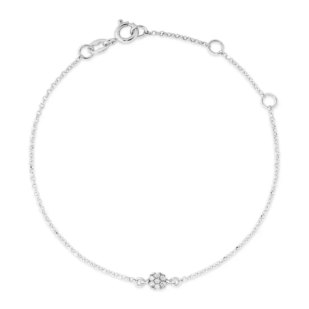 Pulseira Baby em Ouro Branco 18k com Diamantes — imagem 1