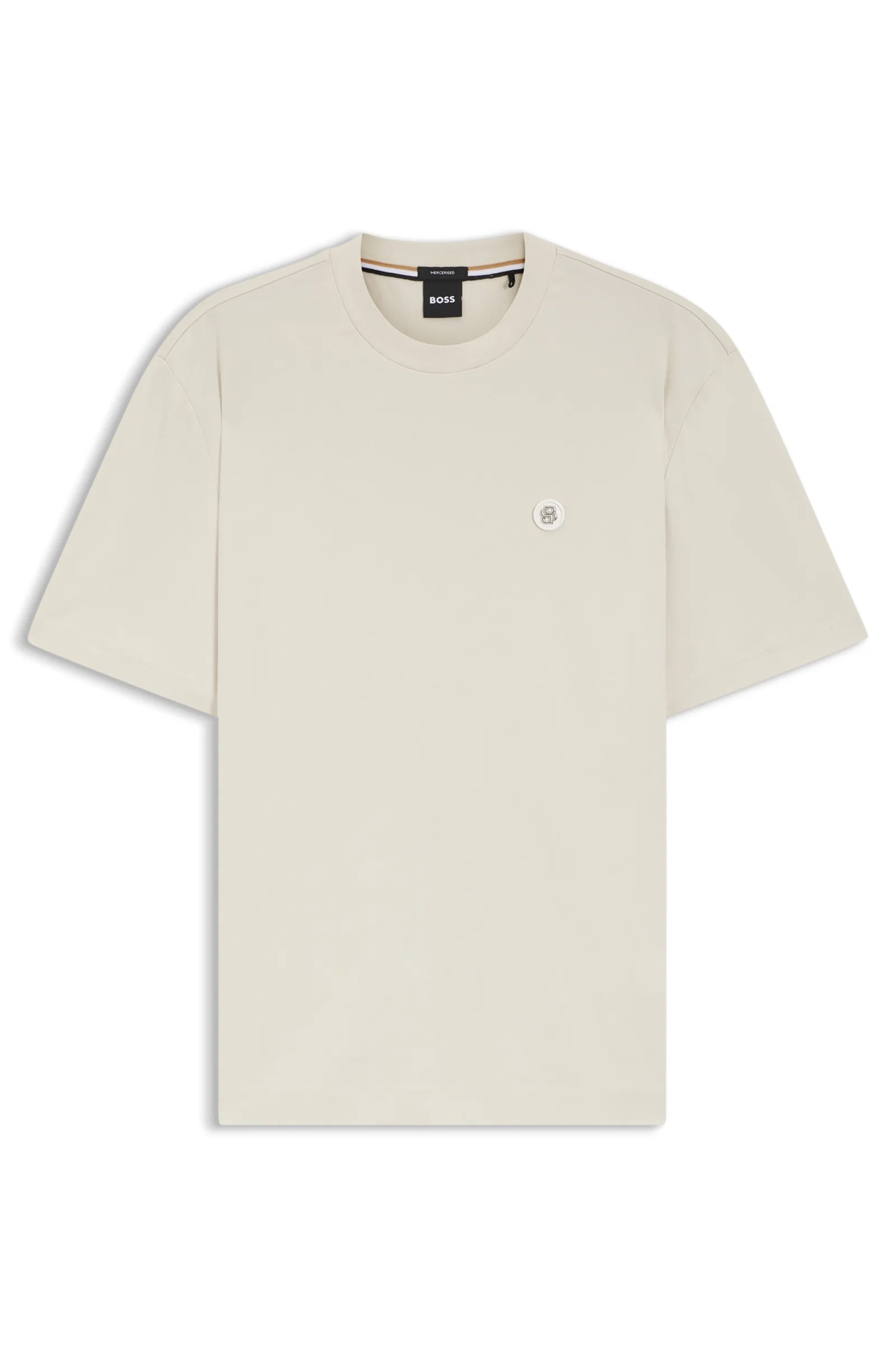 Camiseta De Algodão Mercerizado Com Monograma Double B