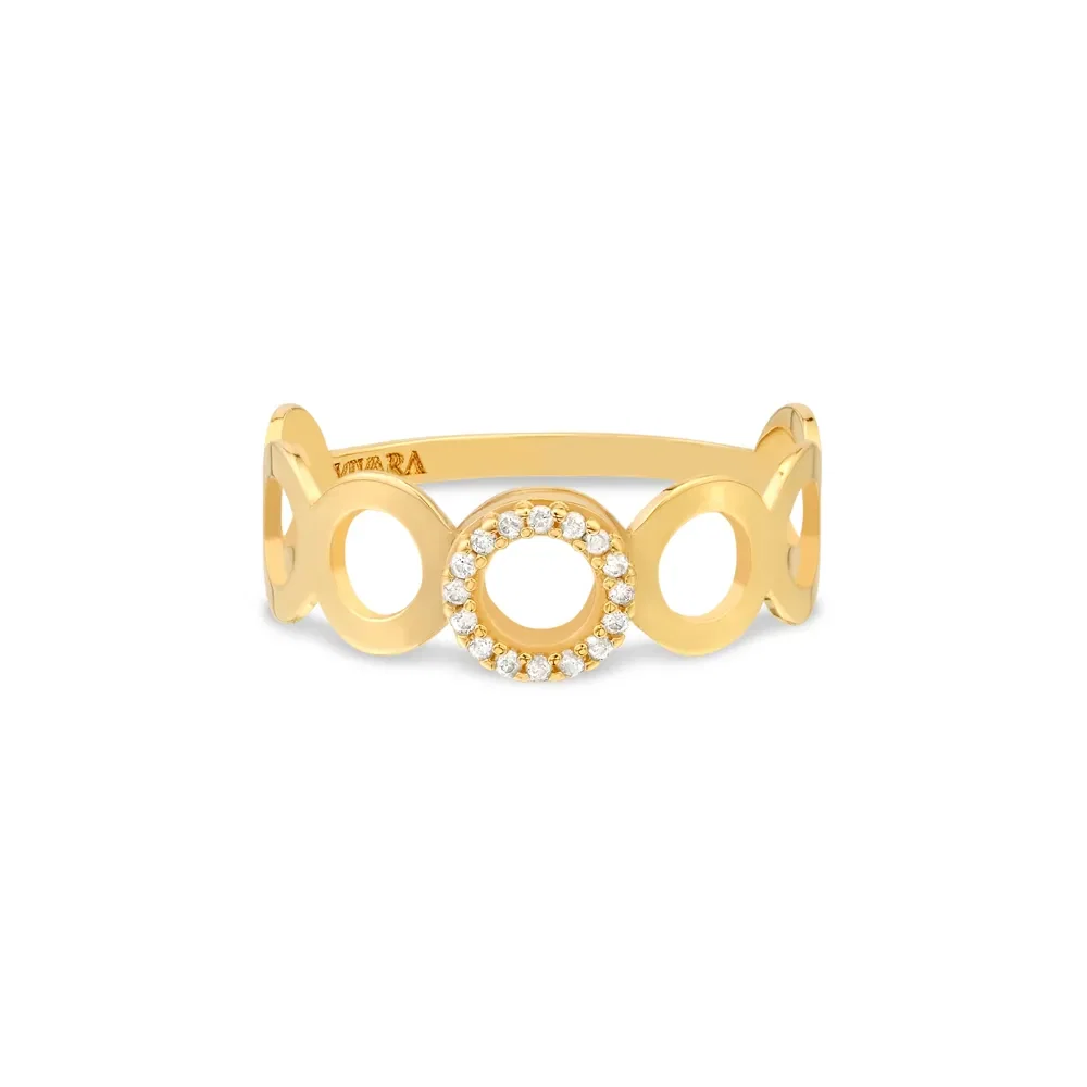 Anel Gold Circle em Ouro Amarelo 18k com Diamantes — imagem 1