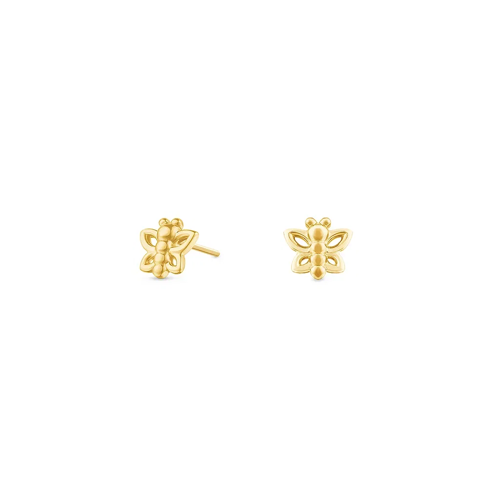 Brinco Baby Borboleta em Ouro Amarelo 18k