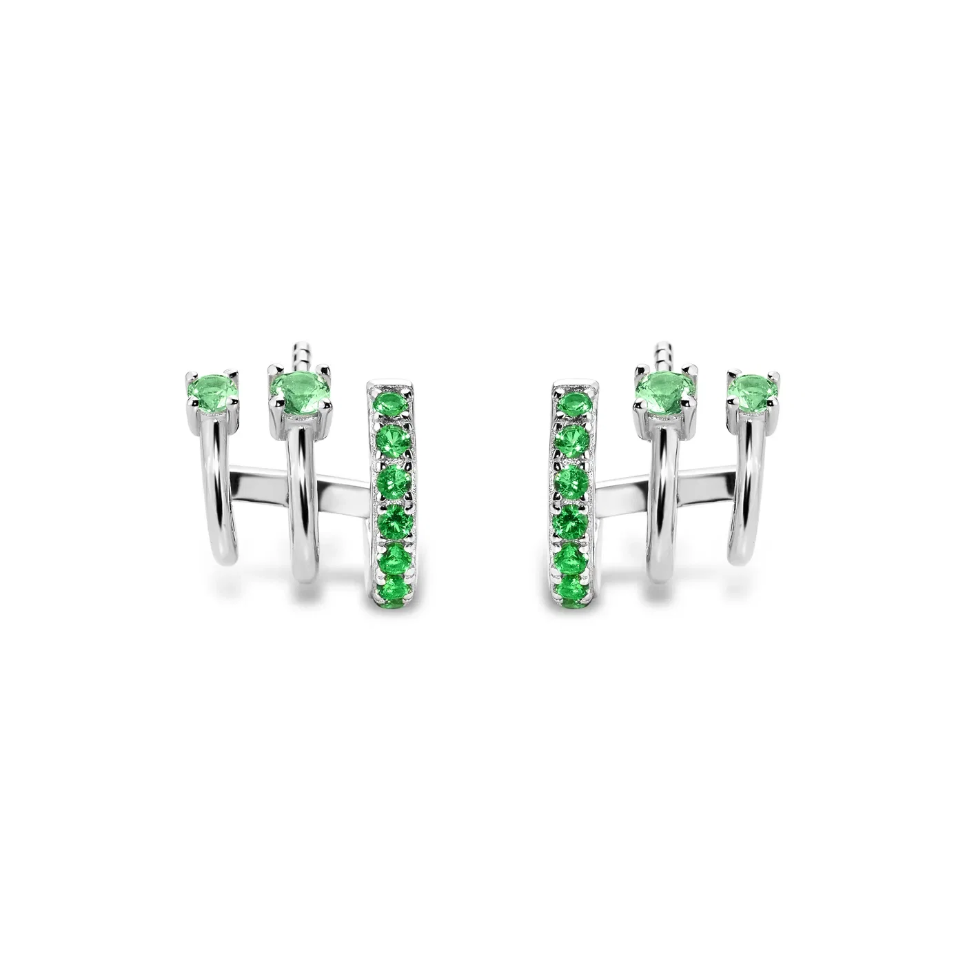 Brinco Life Fresh Triplo Prata Verde