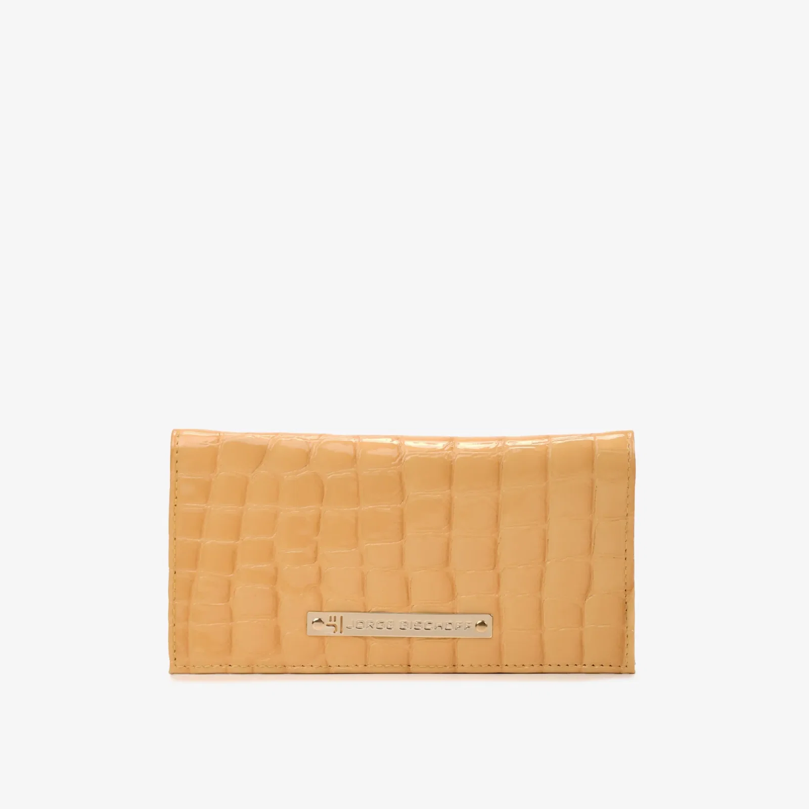 Carteira Envelope Amarelo Solar Couro Croco